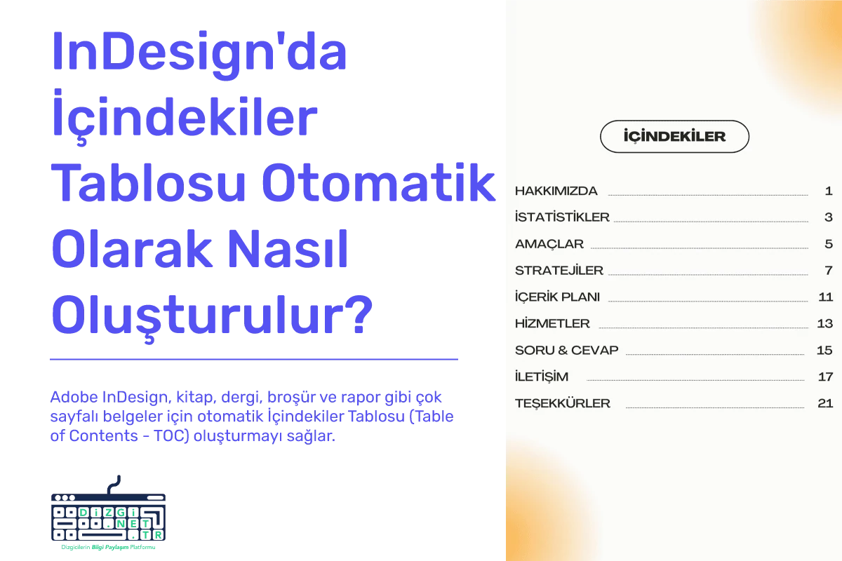 InDesign'da İçindekiler Tablosu (TOC) Otomatik Olarak Nasıl Oluşturulur?